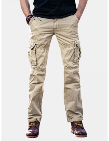 Mens Cotton Cargo Pants Outdoor Trousers with Muti-Pockets